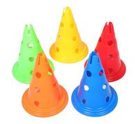 PAMINGONO 5 Coni Marcatori per Allenamento Calcio e Basket 30 Cm Base Forata Coni per Percorso a Ostacoli per Esercizi Agilità Indoor e Outdoor