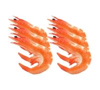 PAMINGONO 6 Pezzi Gamberetti Finti Realistici in Pvc Rossi, Modello di Gambero Artificiale per Decorazione Esposizioni, Accessori Fotografici per Casa, Ufficio e Negozi