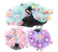 PAMINGONO Accessori Chignon Danza Bambina 1 Set Retina per Chignon Fascia ed Elastici a Accessori per Chioma per Ragazze per Balletto Saggi Gare e Quotidiano