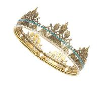 PAMINGONO accessori oggetti di scena del re cosplay d'oro del re accessorio per costumi da spettacolo re corone per le prestazioni corone d'oro Lega di zinco Golden