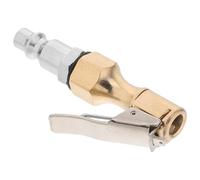 PAMINGONO Adattatore Valvola Gonfiaggio Pneumatici in Ottone con Clip di Bloccaggio Mandrino per Compressore Aria Compatibile Bici e Auto Kit Connettore Tubo Gas per Riparazione