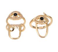 PAMINGONO Anelli per Unghie Strass Anti-malocchio da Donna, Set 2 Pezzi, Anelli Regolabili per Punta delle Unghie in Metallo, Accessori per Nail Art e Manicure per Feste e Uso
