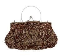 PAMINGONO Borsa da Notte Ricamata con Perline, Pochette Raffinata Donna | Pezzo Unico, Stile Retrò Chic per Eventi Serali, per Sposa e Testimone, per Chiavi e Contanti