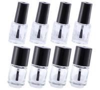 PAMINGONO Bottiglie Vuote per Liquidi e Bottiglie di Smalto Vuote in Vetro 20 Pezzi da 5 Ml con Pennello, Rotonde e Quadrate, Trasparenti, per Riutilizzo Smalto e Cosmetici, Adatte a Uso