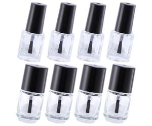 PAMINGONO Bottiglie Vuote per Liquidi e Bottiglie di Smalto Vuote in Vetro 20 Pezzi da 5 Ml con Pennello, Rotonde e Quadrate, Trasparenti, per Riutilizzo Smalto e Cosmetici, Adatte a Uso