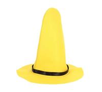 PAMINGONO Cappello da Strega e Forma a Cappello Alto Leggero e Pieghevole in Feltro Giallo Design Unico per Feste di Halloween e Decorazioni Festival