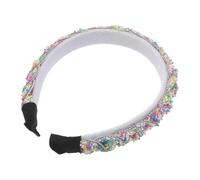 PAMINGONO Cerchietto Chioma Donna e Ragazza Candy Colors Perline e Cristalli, Imbottito, Largo, in Lega e Pietre Brillanti, per Feste e Occasioni Festive