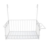 PAMINGONO Cestino Appendibile in Filo Metallico Bianco per Bagno e Cucina Mensola Salvaspazio Multiuso per Sapone Shampoo e Spezie Organizzatore Compatto per Piccoli Ambienti