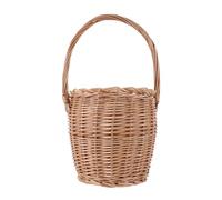 PAMINGONO Cestino Portaoggetti Intrecciato a Mano in Vimini con Manico Piccolo, Cestino da Picnic e Decorazione Floreale per Matrimoni e Giardino, Cesto da Raccolta Rustico