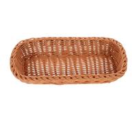 PAMINGONO Cesto Porta Posate Intrecciato in Plastica Rattan Organizer per Cucchiaio Forchetta e Bacchette Contenitore da Tavolo per Utensili con Design Naturale Facile da Pulire