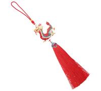 PAMINGONO Ciondolo Drago in Lega Zincata per Specchietto Retrovisore Auto Decorazione Appesa Rosso Accessorio Portafortuna Anno del Drago Design Dettagliato e Resistente