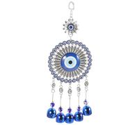 PAMINGONO Ciondolo Sole con Occhio Blu e Campanella in Metallo Decorazione Appesa Protettiva per Auto Casa Ufficio e Finestra Ornamento Resistente e Festivo