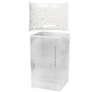 PAMINGONO Contenitore Acrilico Trasparente per Cosmetici e Portamatite Sopracciglia Perle Bianche Organizer da Scrivania per Trucco e Pennelli Supporto Elegante per Beauty Case e Ufficio