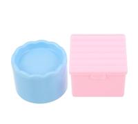 PAMINGONO Contenitore per Pulizia Pennelli Unghie Acriliche 2 Pezzi con Coperchio Porta Pennelli Nail Art in Plastica Stratificata Supporto Asciugatura e Conservazione Riutilizzabile