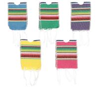 PAMINGONO Copribottiglie Messicani Mini Poncho Serapes a Righe Arcobaleno Set 5 Pezzi in Cotone per Bottiglie di Acqua e Soda per per Festival e Ristoranti