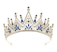 PAMINGONO Corona da Sposa Barocca in Strass, Tiara Leggera e Compatta per Matrimonio, Feste e Cerimonie, Accessorio Chioma da Donna Elegante e Decorativo