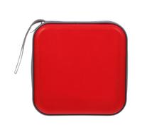 PAMINGONO Custodia Porta CD per Auto in Plastica Rigida Rossa Cerniera Capacità 40 CD/Dvd Custodia Portatile Corda per Viaggi e Organizzazione Domestica