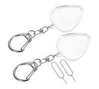 PAMINGONO Custodia Trasparente per Plettri per Chitarra con Portachiavi Organizer Tascabile per Plettri di Varie Forme e Set da 2 Pezzi Protezione Anti-Polvere per Concerti Lezioni e