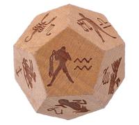 PAMINGONO Dadi a 12 Facce in Legno Simboli dei 12 Segni Zodiacali, Set da 1 Pezzo, Dadi Poliedrici per Giochi di Ruolo da Tavolo, Accessori per Tarocchi e Giochi Party per Casa, Ufficio