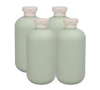 PAMINGONO Dispenser da Viaggio Riutilizzabili Set 4 Bottiglie 500ml in Plastica Verde e Sigillate per Shampoo e Bagnoschiuma, la Vita Quotidiana