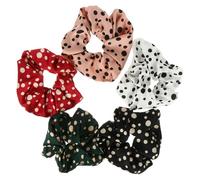 PAMINGONO Elastici per Chioma Sweet Style a Pois Grandi Set da 5 Pezzi Colorati Leggeri e Decorativi per Ragazza Fascia Chioma Morbida e Resistente per Uso Quotidiano