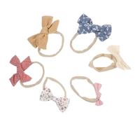 PAMINGONO Fasce per Chioma Bambina Accessori Adorabili 6 Pezzi Fiocco in Cotone Elastico per Neonate per Ogni Occasione