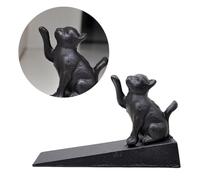 PAMINGONO Fermaporta Gatto in Ferro Nero Decorativo Antiscivolo