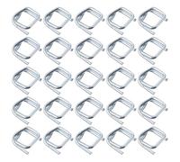 PAMINGONO Fibbie in Metallo Galvanizzato Argento 50 per Imballaggio Alta Durezza e Risparmio da 19mm per Valigie Fasciature e Reggette