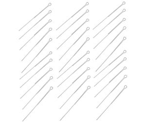 PAMINGONO Filo per artificiali rotanti fai da te 100 Pezzi, Acciaio Argento, Design per con Sequin Rotanti, Pre-Anellato 75 mm, per Bass e Walleye in Fiume e Bacino