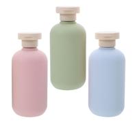 PAMINGONO Flaconi da Viaggio Comprimibili 200 Ml Set da 3 con Tappo a Scatto Contenitori Portatili per Shampoo Balsamo e Lozione in Plastica Macaron Ricaricabili e a di Perdite per