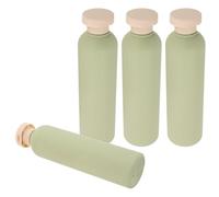 PAMINGONO Flaconi da Viaggio Ricaricabili 260 Ml Set da 4 Flacone Comprimibile in Plastica PE Verde Avocado con Tappo a Scatto Contenitori per Bagnoschiuma e Lozioni per Viaggi e