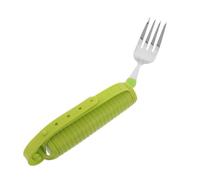 PAMINGONO Forchetta Adattabile Anti-vibrazione con Impugnatura in Silicone Verde, Posate per Anziani e Disabili per Autonomia Alimentare, Utensile da Cucina Adattivo per Tremori e Mani