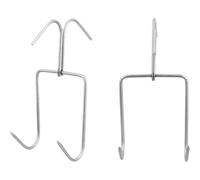 PAMINGONO Ganci da Macellaio in Acciaio Resistente 2 Pezzi Ganci a Doppio Design per Carne Pollo e Salsicce Resistenti per Appendere Essiccare e Affumicare per Barbecue e Cucina