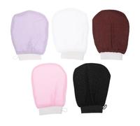 PAMINGONO Guanti Esfolianti per Corpo da Bagno Set 5 Pezzi Guanto Scrub Massaggio Doppio Strato Sottile Esfoliazione Delicata per Rimozione Pelle Morta Adatto per Uso Quotidiano e Spa