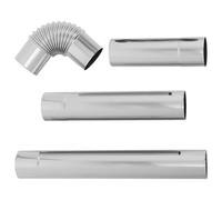 PAMINGONO Kit 4 Pezzi Tubi Rotondi in Acciaio Inossidabile per Stufa Pellet con Protezione Dalla Corrosione e Resistenza alla Ruggine, per Sistemi di Canalizzazione Residenziali