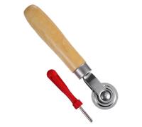 PAMINGONO Kit Riparazione Pneumatici 2 Pezzi Rullo Compressore in Legno e Chiave per Valvole per Auto, Previene Scivolamenti e Applica Pressione Uniforme
