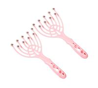 PAMINGONO Massaggiatore per Capelluto a 9 Artigli 2 Pezzi Rosa, Spazzola per Massaggio Manuale Antistress, Strumento per Rilassamento da Mal di Tensivo, Accessorio Versatile per Collo