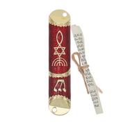 PAMINGONO Mezuzah in Metallo Classica con Pergamena Sacra per Porta Ebraica Decorazione Religiosa Giudaica con Design Dettagliato e Liscio Installazione Facile su Porta di Casa