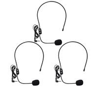PAMINGONO Microfono da Altoparlante Integrato Amplificatore Vocale Portatile Leggero Microfono Cuffia Cablato per Insegnamento Presentazioni e Visite Set da 3 Nero