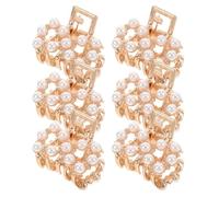 PAMINGONO Mini Fermagli per Chioma da Donna 6 Pezzi, Piccole Mollette ad Artiglio Perle, Clip Chioma Portatili Antiscivolo per Acconciature Quotidiane e Uso Domestico