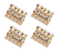 PAMINGONO Mini Mollette Legno a Forma di Ape 50 Pezzi Corda di Canapa, Clip per Foto e Bomboniere per Eventi Come Shower e Compleanni