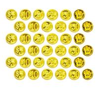 PAMINGONO Monete Giocattolo Facili da Decorare e Conservare in Plastica Oro Pirata 48 Pezzi Accessori per Feste di Compleanno e Halloween , Gioco a Tema Pirati