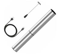 PAMINGONO Montalatte Elettrico Portatile in Acciaio Inox Frusta a Immersione Ergonomica, Mixer per Latte, Uova e Bevande Calde, Ricaricabile Tramite Power Bank per Cucina e Caffè