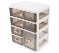 PAMINGONO Organizer da Scrivania Trasparente con Cassetti Mobiletto Portaoggetti in Plastica a 4 Livelli Salvaspazio per Trucco Cosmetici e Articoli da Toeletta Adatto per Casa Ufficio