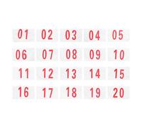 PAMINGONO Pettorali Numerati da Corsa 20 Pezzi in Cotone Poliestere | Bianco e Rosso, Bordo Rifinito, Set Completo Numero Visibile, per Corsa e Ippica Agonistica
