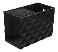 PAMINGONO Porta Forbici da Taglio Doppio Scomparto in Acrilico e Nylon Nero, Base Antiscivolo Pratica per Organizzare Strumenti da Salone Grande Capacità