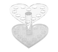 PAMINGONO Portapenne Nail Art a Forma Di Cuore in Materiale Pratico e Trasparente Porta Pennelli Smalto Gel Uv Per Uso Domestico e Salone Compatto