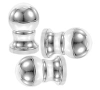 PAMINGONO Puntale Girevole per Asta Portabandiera 3 Pezzi in Argento Sfera Decorativa Resistente alle Intemperie Ricambio per Aste da Bandiera per Uso Interno ed Esterno