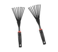 PAMINGONO Rastrello da Giardino Nero con 9 Denti in Acciaio al Carbonio e Manico in Plastica Ergonomico per Accessori da Giardino Esterno Pratici e Resistenti