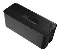 PAMINGONO Scatola Portacavi da Parete Coperchio in Plastica Nera Organizer per Cavi da Scrivania e Alimentazione Scatola Portaoggetti Staccabile per Camera Ufficio e Soggiorno